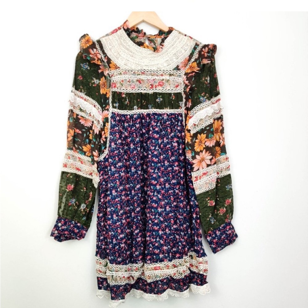 FARM Rio Floral Patchwork Mini Dress - NWOT